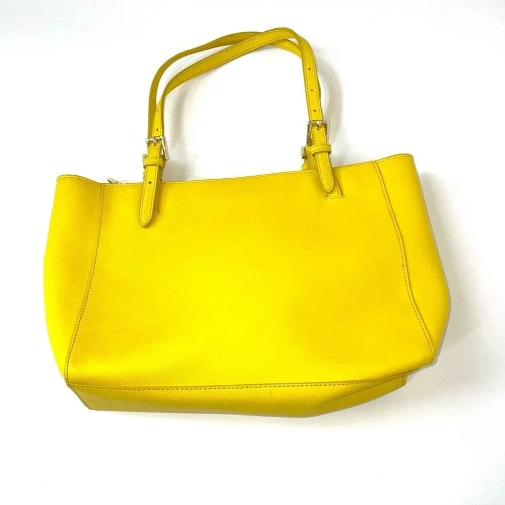 Tory Burch Sunny Yellow Saffiano Leather York Tote
